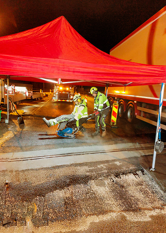 Teltta työmaan suojana